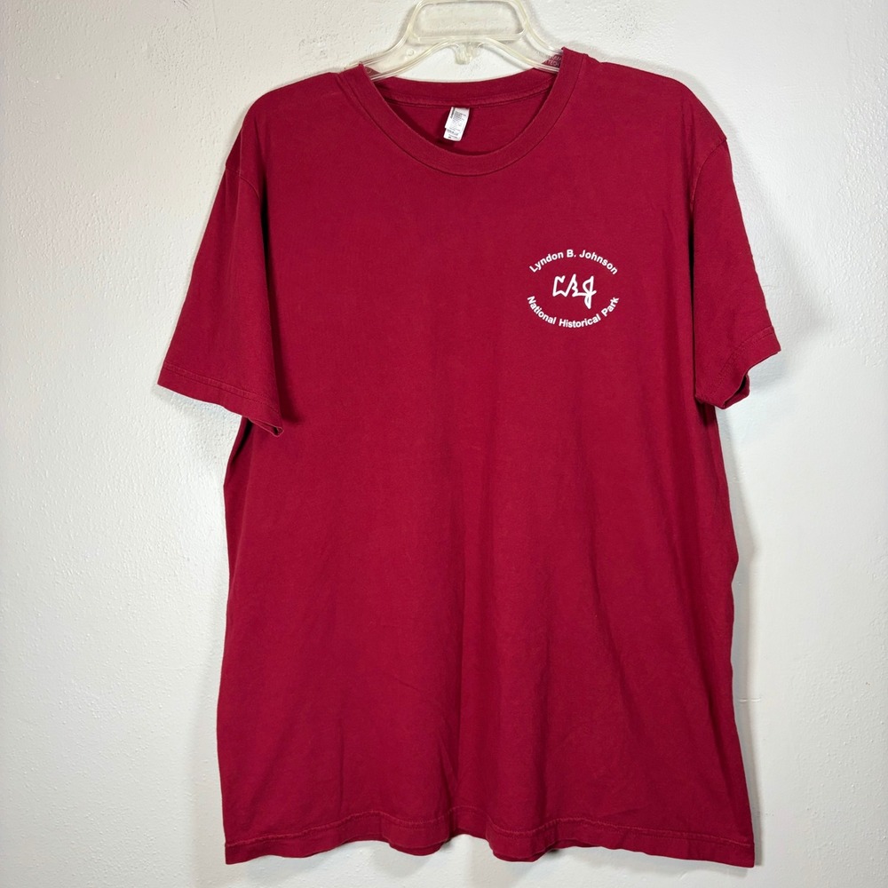 American Apparel Lyndon B Johnson National Historical Park LBJ T-Shirt Red XL